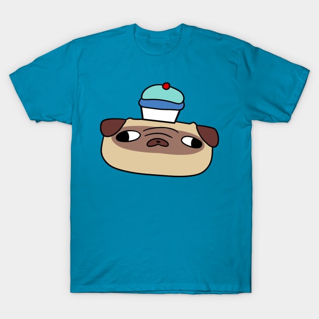 Cupcake Pug Face T-Shirt by saradaboru